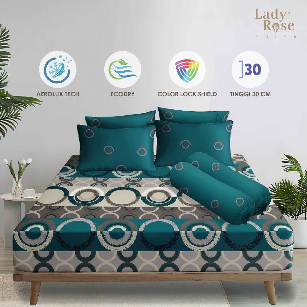 Lady Rose Prime - Sprei King 180x200 Tinggi 30Cm Bantal 2 - Aldo