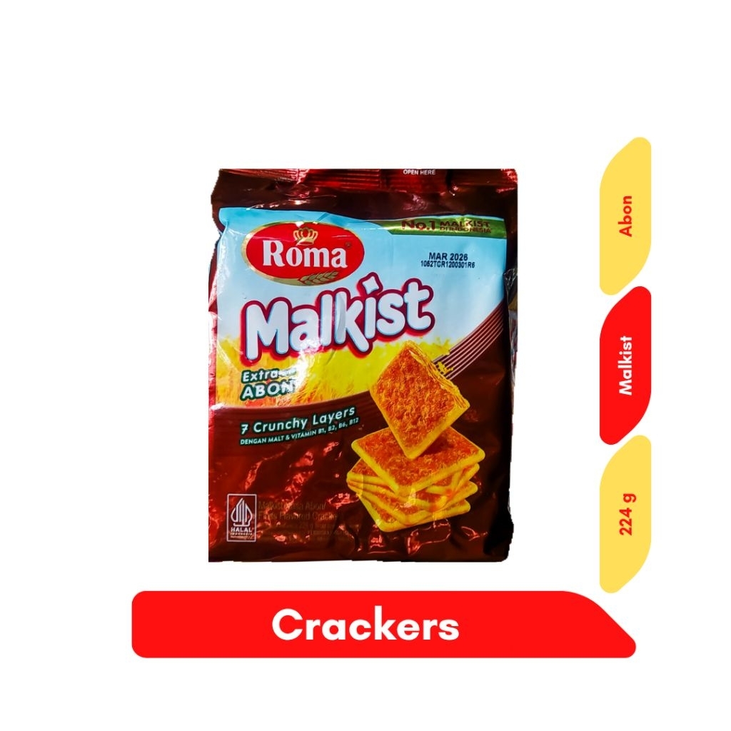 

Roma Malkist Abon 224g – Crackers Malkist Gurih dengan Taburan Abon Lezat