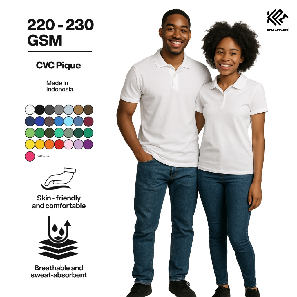 Polo Shirt CVC Kaos Polo Shirt CVC Pique KPM Apparel Part 2