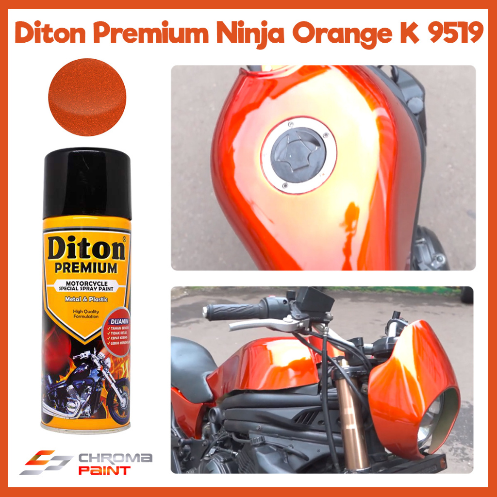 Diton Premium Ninja Orange K 9519 - Cat Semprot Pilox Diton Kawasaki Color Warna Oranye