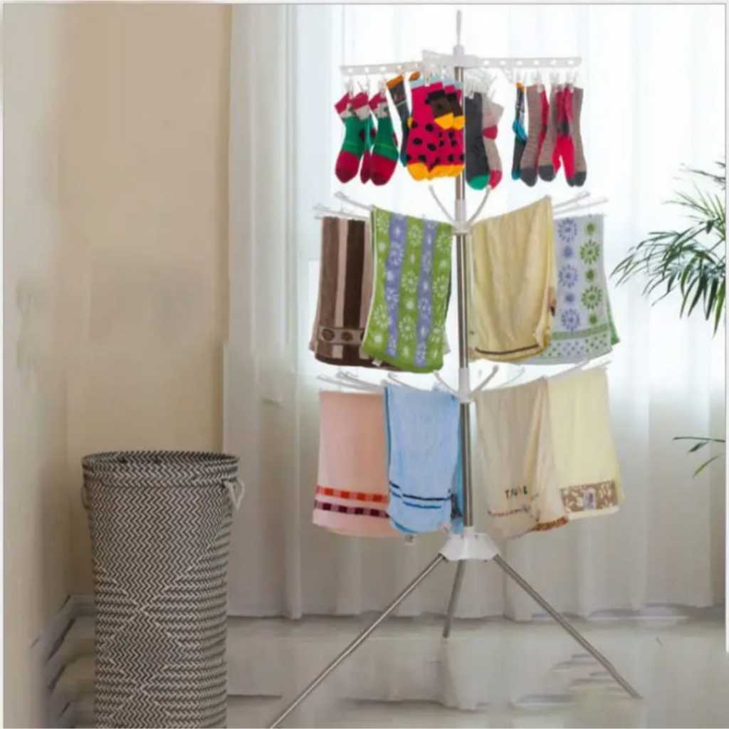 Jemuran Baju Lipat Hanger Baju Jemuran Baju Jemuran Lipat Jemuran Bayi  3 Tingkat