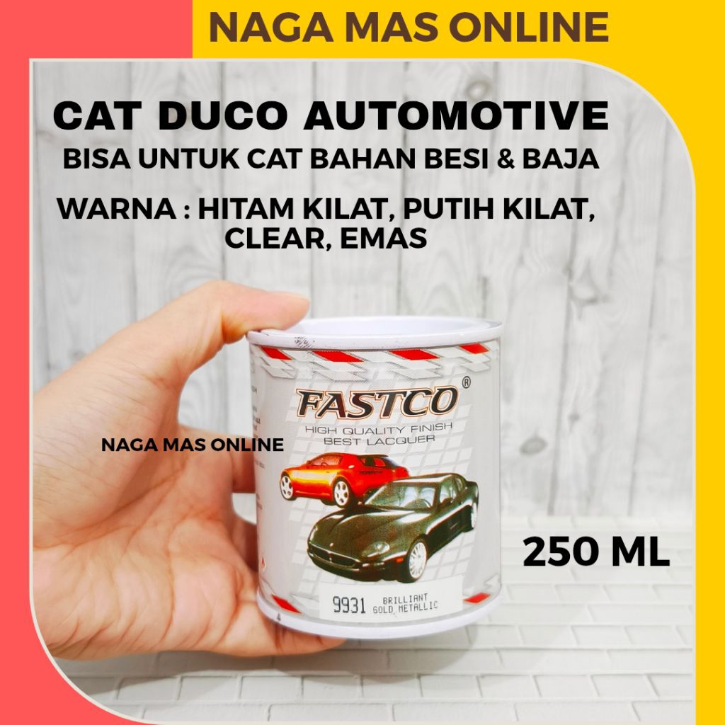 FASTCO 200 ML CAT WARNA EMAS PUTIH HITAM / CAT DUCO OTOMOTIF KENDARAAN / CAT BESI PINTU PAGAR