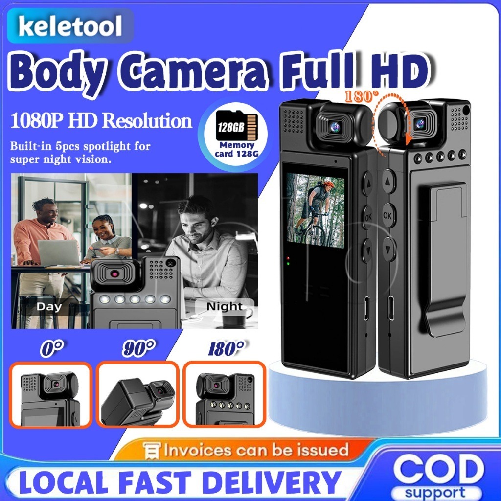 Portable Wearable Video Recorder WIFI Dengan Klip Belakang Digital Digital Recorder Body Mini Sport 
