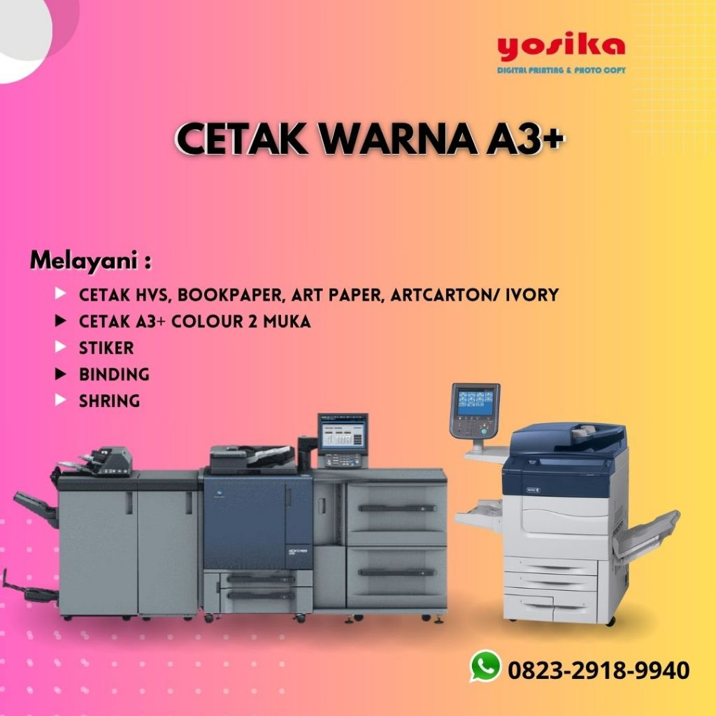 

CETAK A3+ FULL COLOR,ARTCARTON/IVORY,ARTPAPER 120-310 gsm