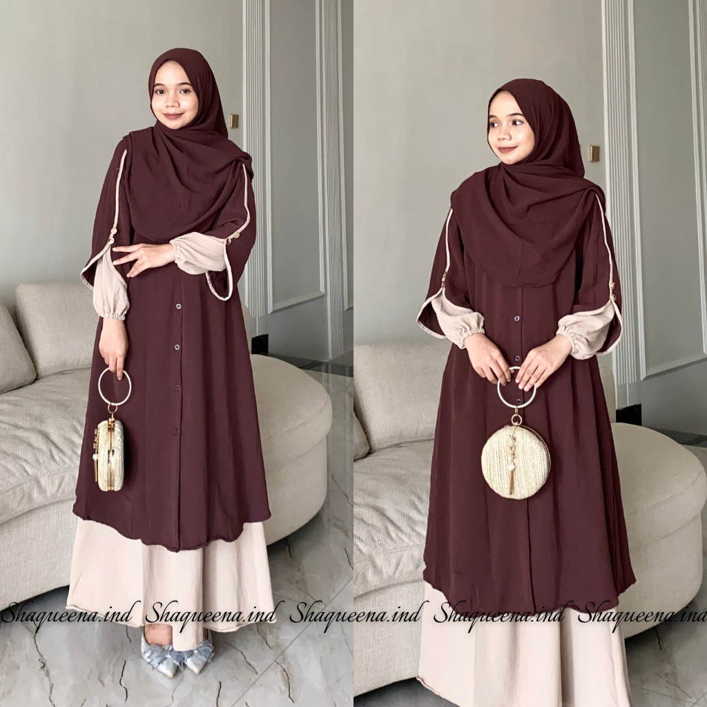 Paket Hemat Oneset Azmiya Setelan Tunik Rok SyarI Melayu Gamis Melayu Set Tunik