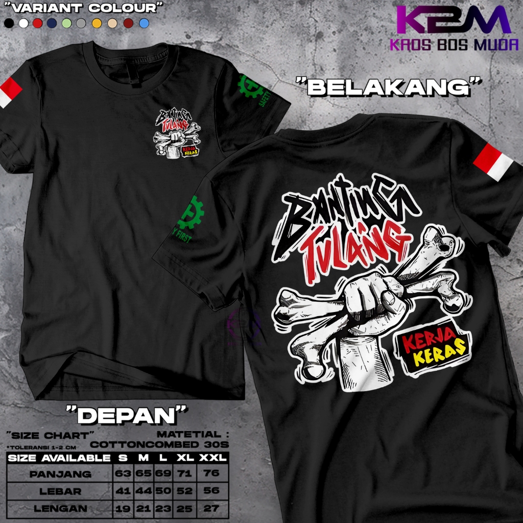 Kaos Distro Banting Tulang Harga Diri Laki Laki | Kaos Distro Pria | Baju Kaos Pria | Kaos Racing | 