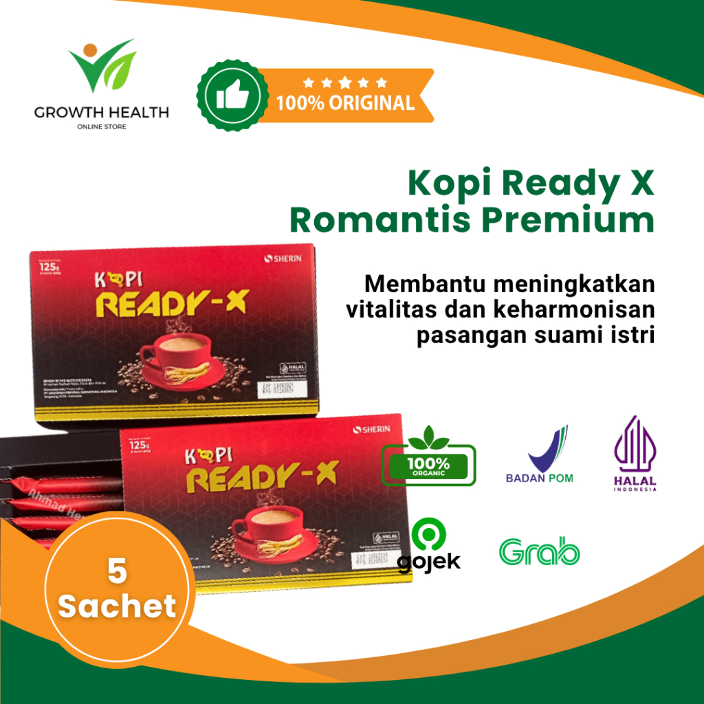 

Kopi Ready X Romantis Premium Kemasan Terbaru Isi 5 sachet BPOM