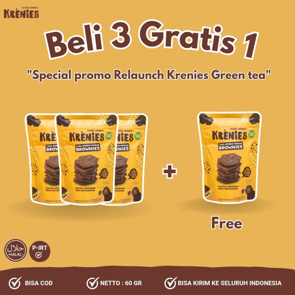 

BUNDLING 3 GREEN TEA - KRENIES (KREKERS BROWNIES)