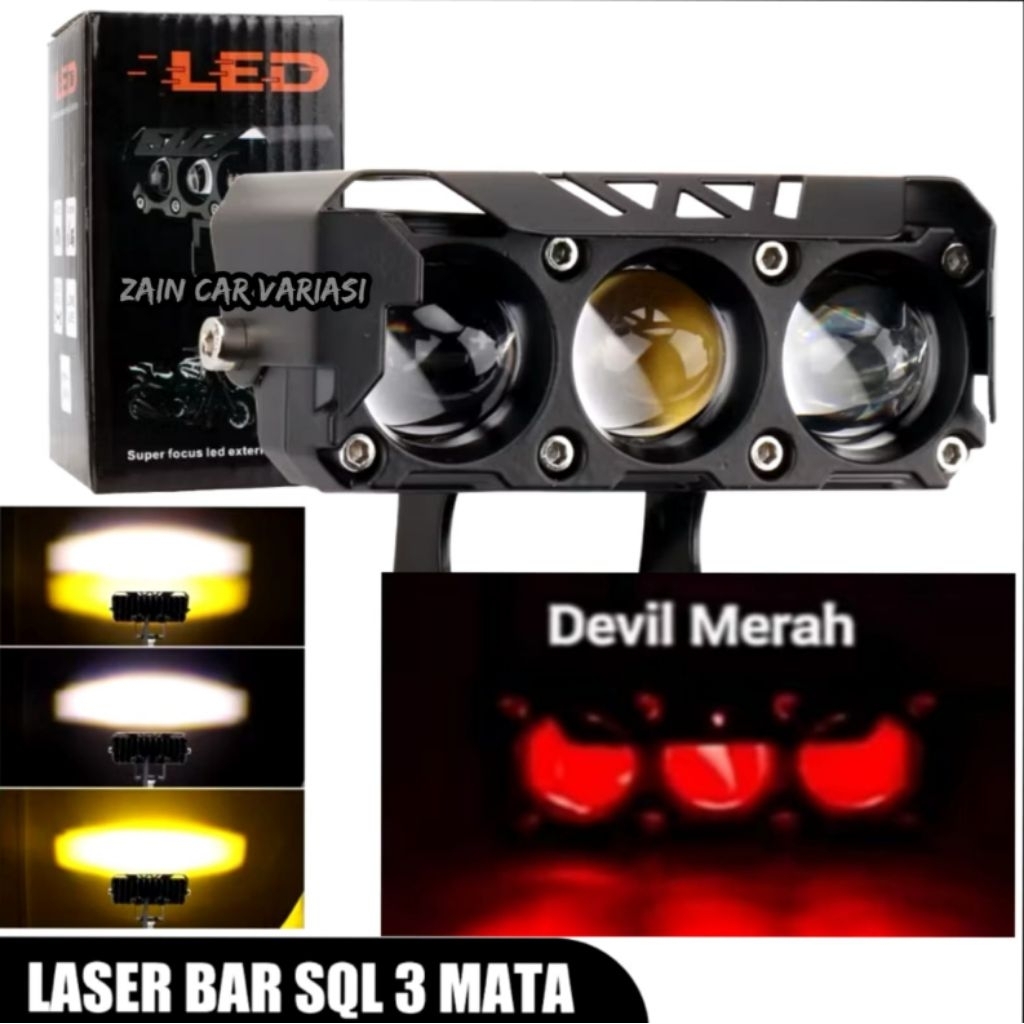 FOGLAMP MINI PROJIE SQL 3 MATA LAMPU KABUT SUPER TERANG AVANZA XENIA CALYA SIGRA ERTIGA EXPANDER JAZ