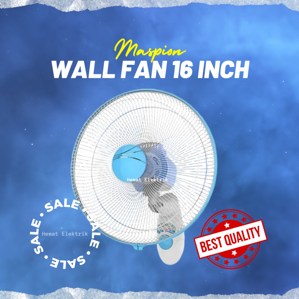 Kipas Angin Dinding Maspion 16 Inch Dinamo Asli Tembaga Wall Fan Garansi MWF-41K