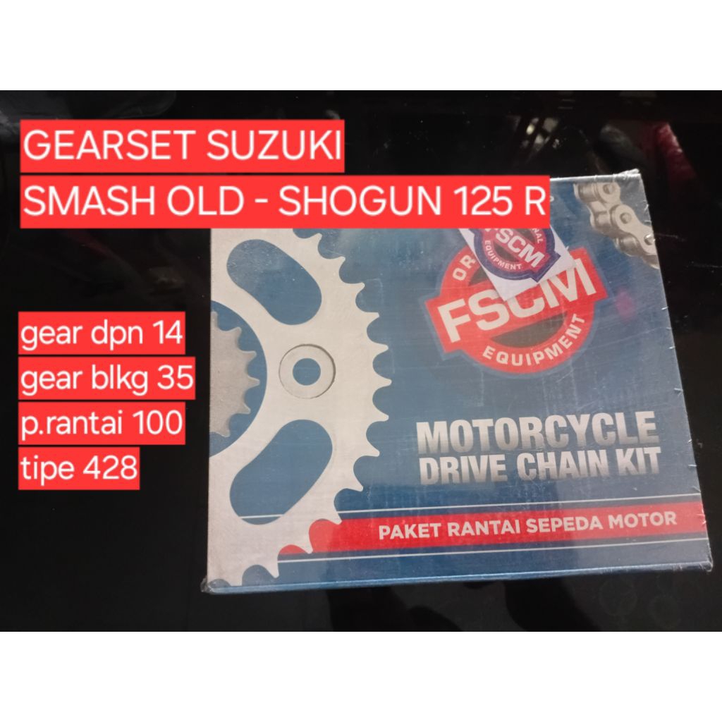 gearset suzuki smash old,shogun 125 R merk fscm