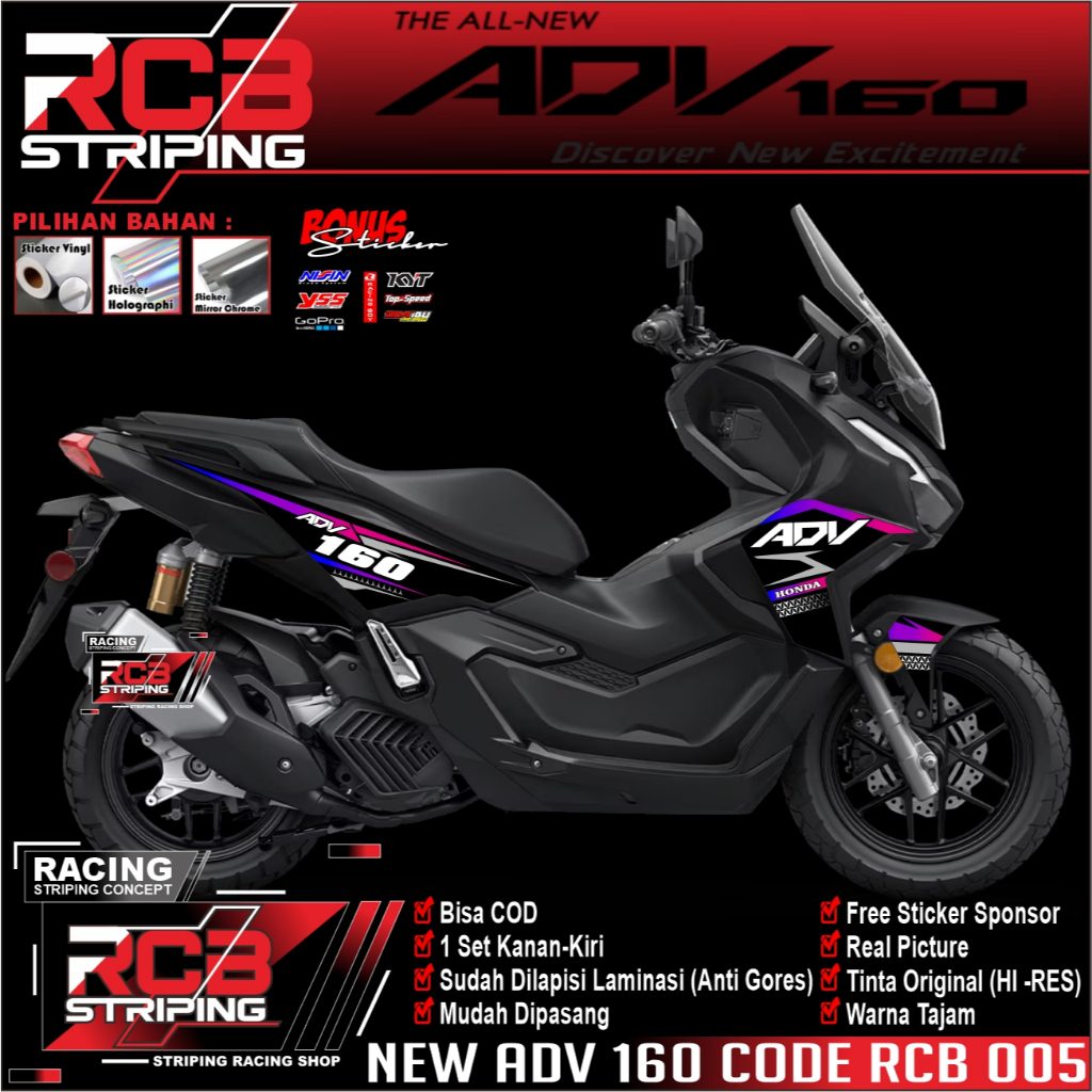 CUTTING STICKER ADV 160 - STICKER CUTTING ADV 160 - CUTTING ADV 160 TERBARU RACING ARS 005