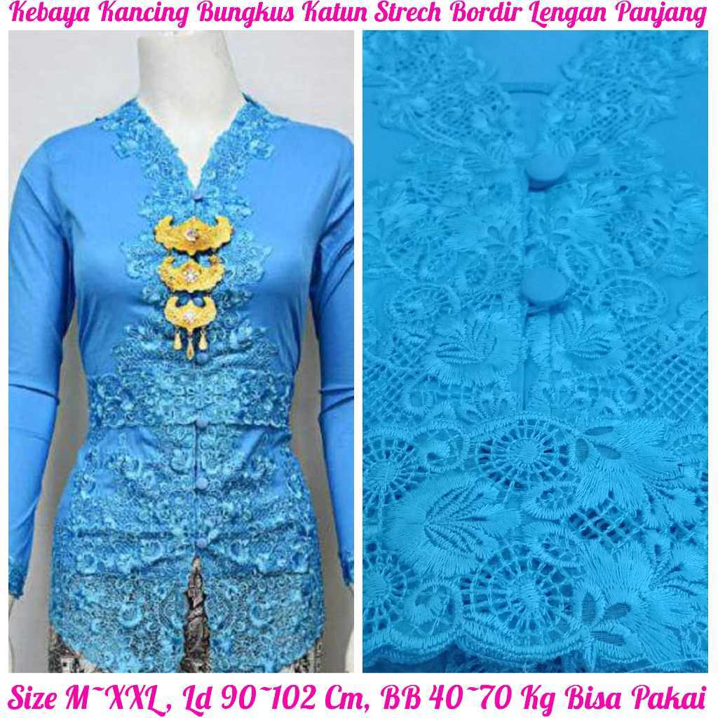 Kebaya Modern Medan KEBAYA JADI KEBAYA KANCING BUNGKUS DI BAGIAN DEPAN KATUN STRECH BORDIR LENGAN PA