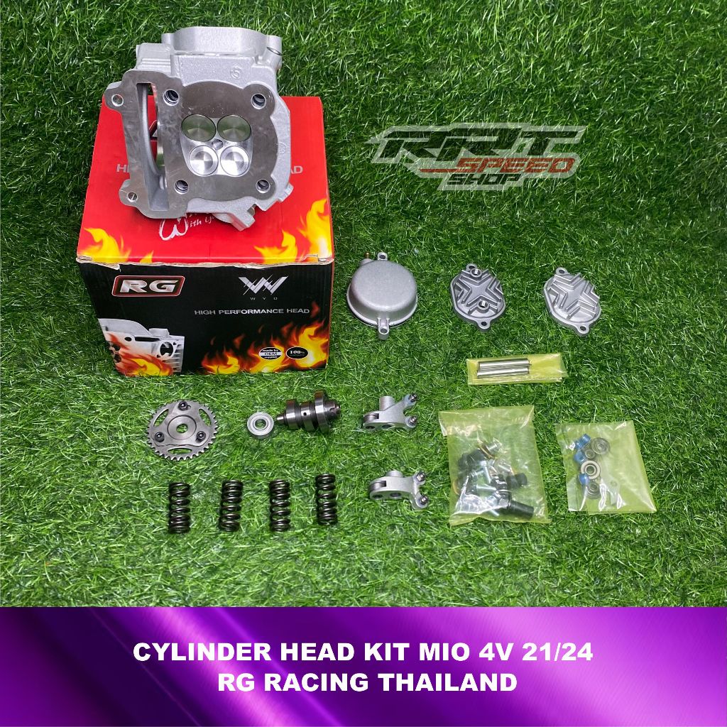 CYLINDER HEAD KOP MIO WAVE / SUPRA 4V 4 VALVE MOTO1 RG HI-SPEED RACING THAILAND 21/24 24/27 19/22 25