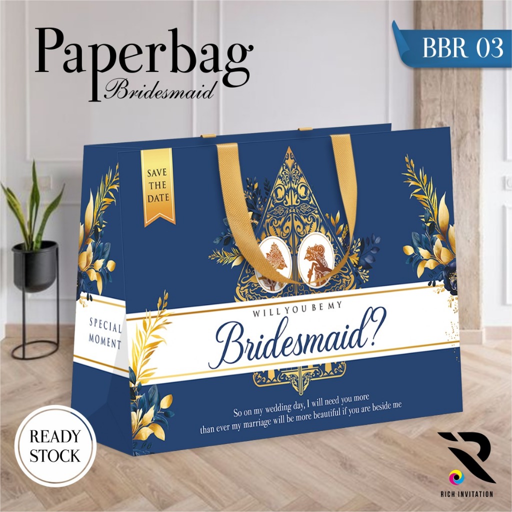 

PAPERBAG BRIDESMAID FULL COLOUR - TAS BRIDESMAID SIMPLE ELEGANT - PAPERBAG BBR READY STOCK
