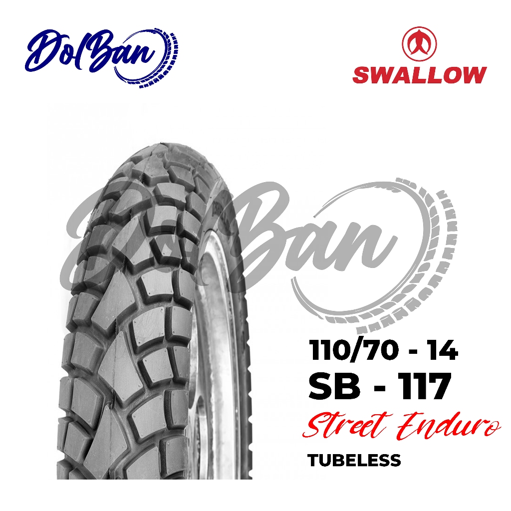BAN LUAR SWALLOW 110/70-14 RING 14 SB-117 STREET ENDURO TUBELESS