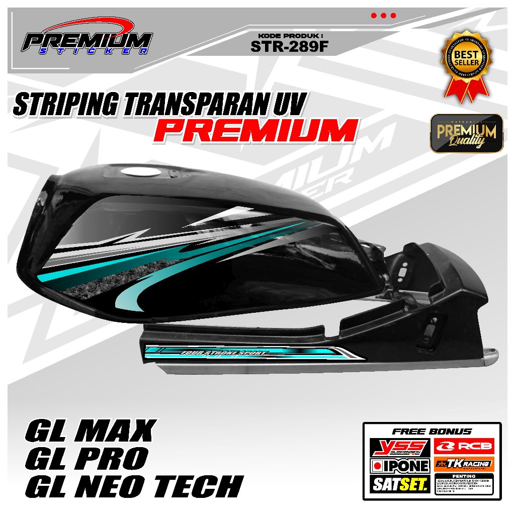 STRIPING MOTOR GL VARIASI / TYPE GL MAX GL PRO GL NEO TECH / TERBARU AKSESORIS MOTOR/ STR-289