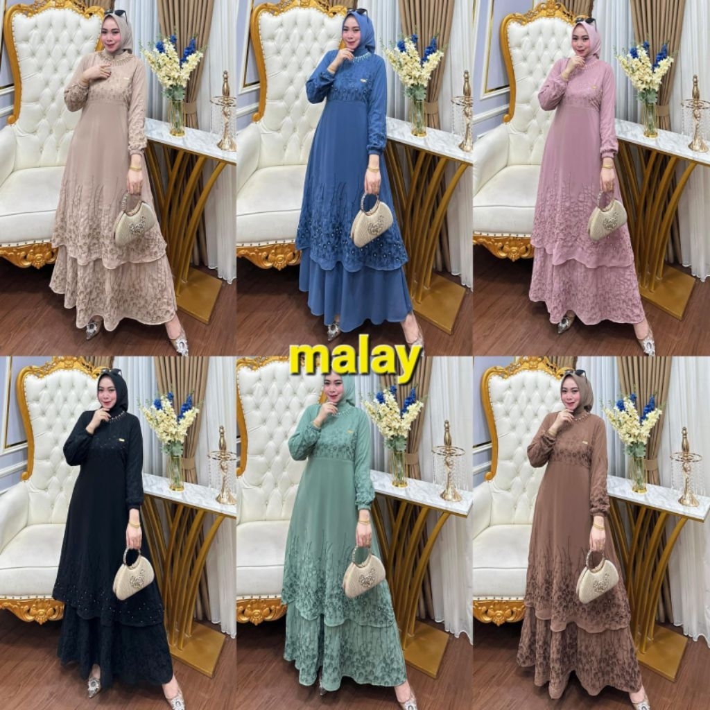 dress Malay  model  terkini stylish  Malaysian fashion wanita Malaysian lock stylish