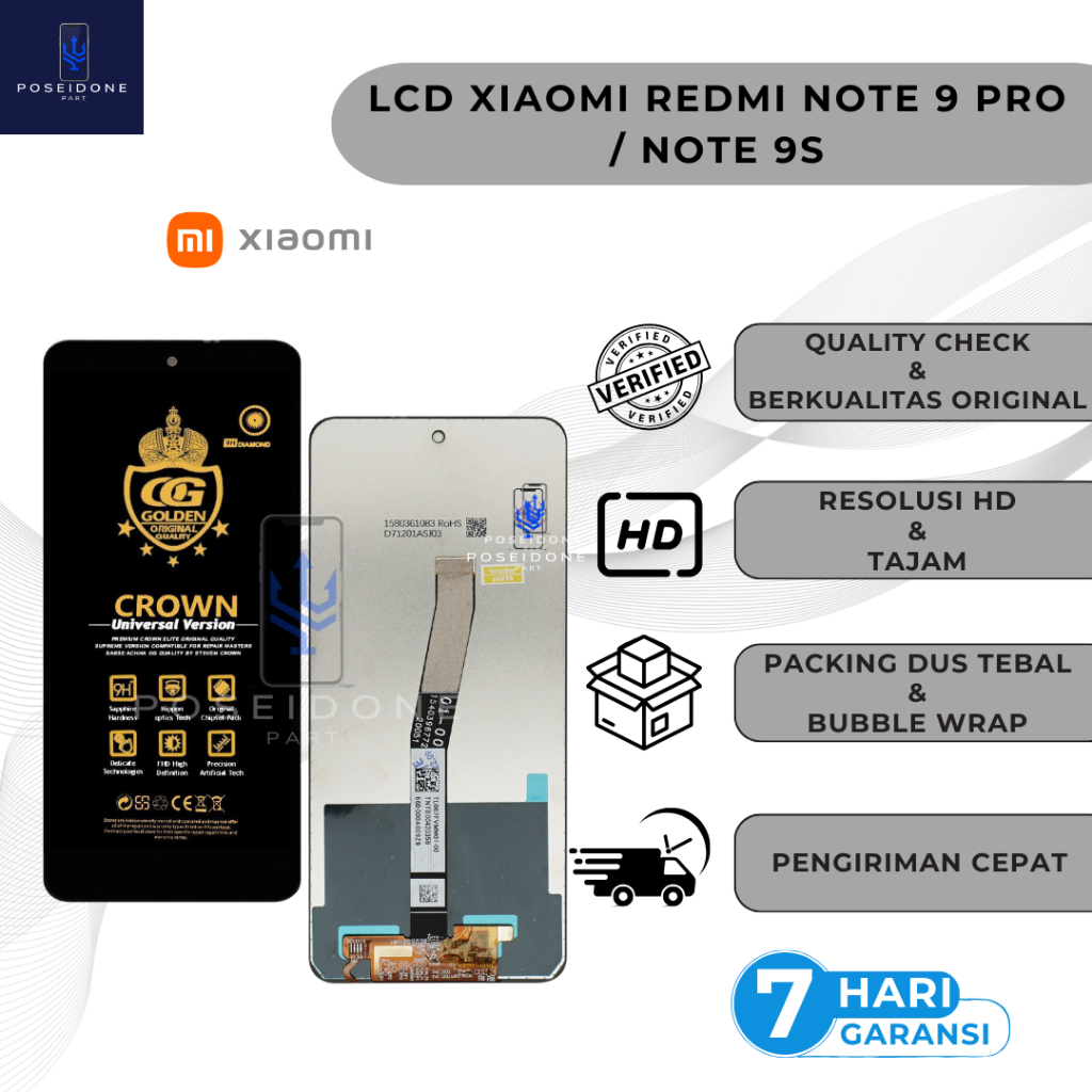 LCD TOUCHSCREEN XIAOMI REDMI NOTE 9 PRO / NOTE 9S ORI FULLSET / LCD REDMI NOTE 9S