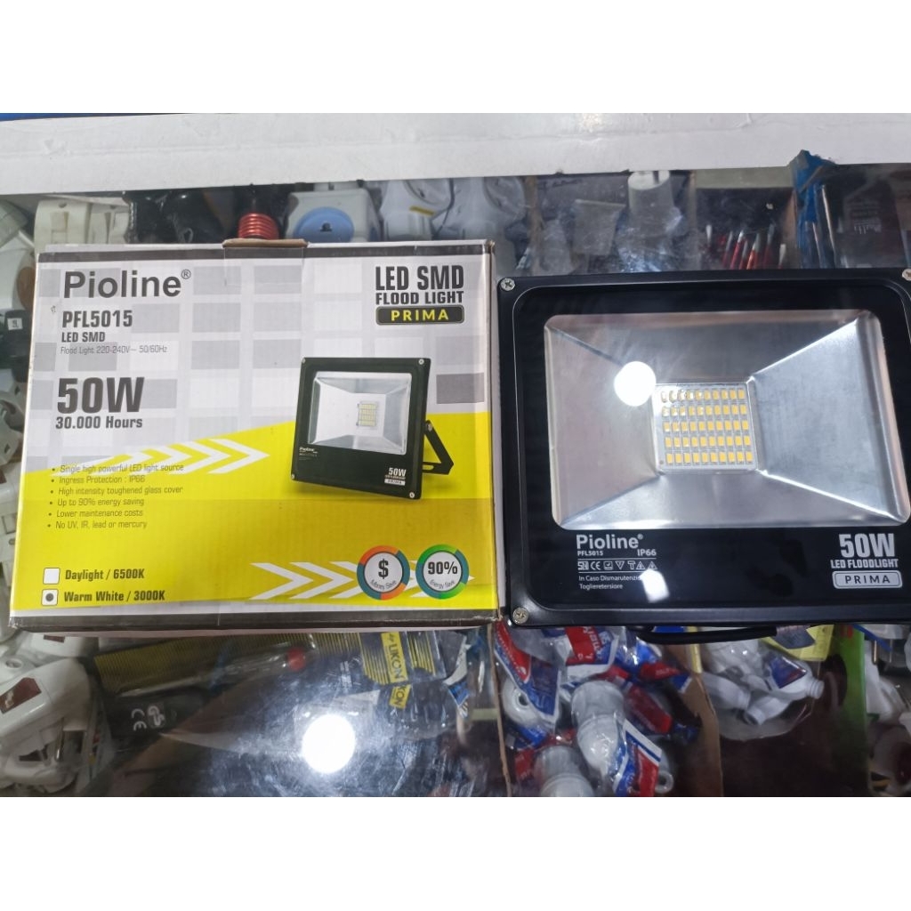 PIOLINE LAMPU SOROT LED FLOOD LIGHT PIOLINE 50WATT IP66