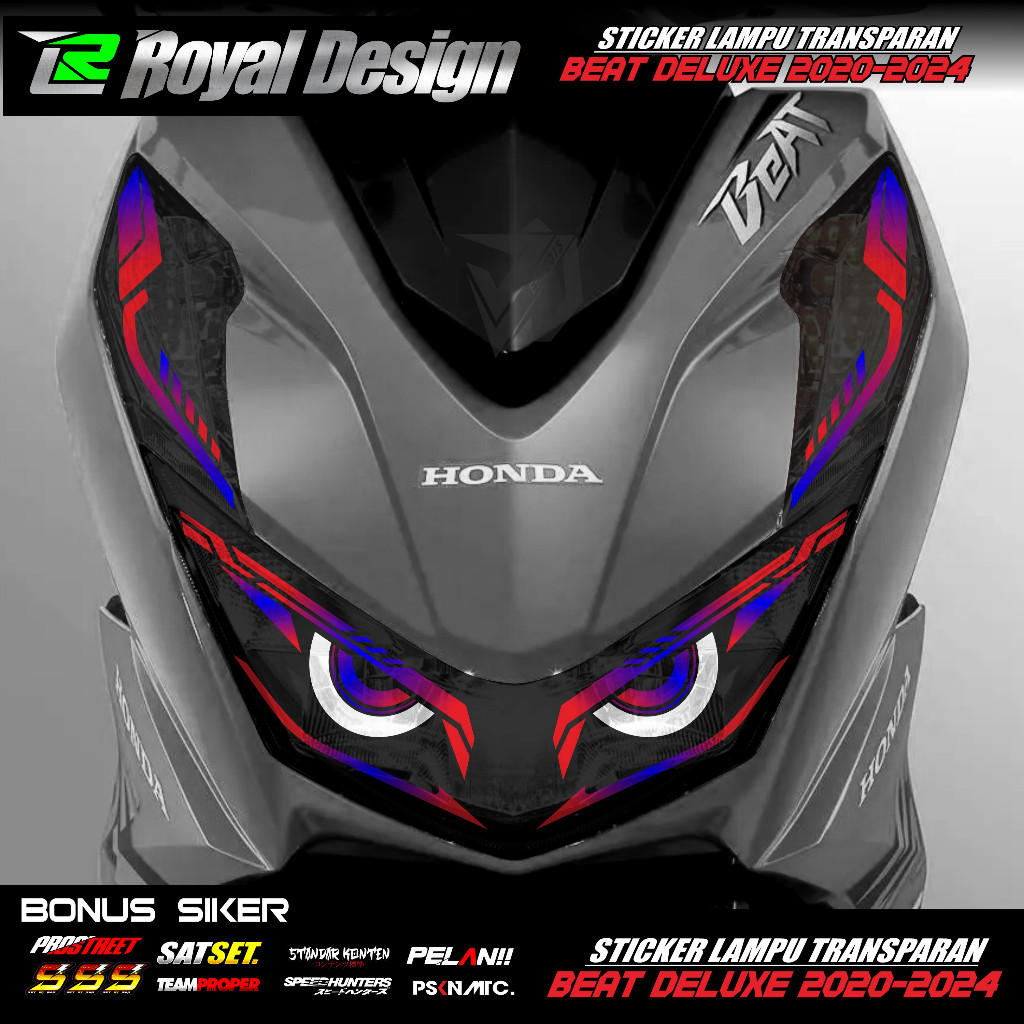 Stiker Lampu Beat Deluxe 2020 2021 2023 Sticker Alis Lampu Depan Beat New Terbaru RL 02