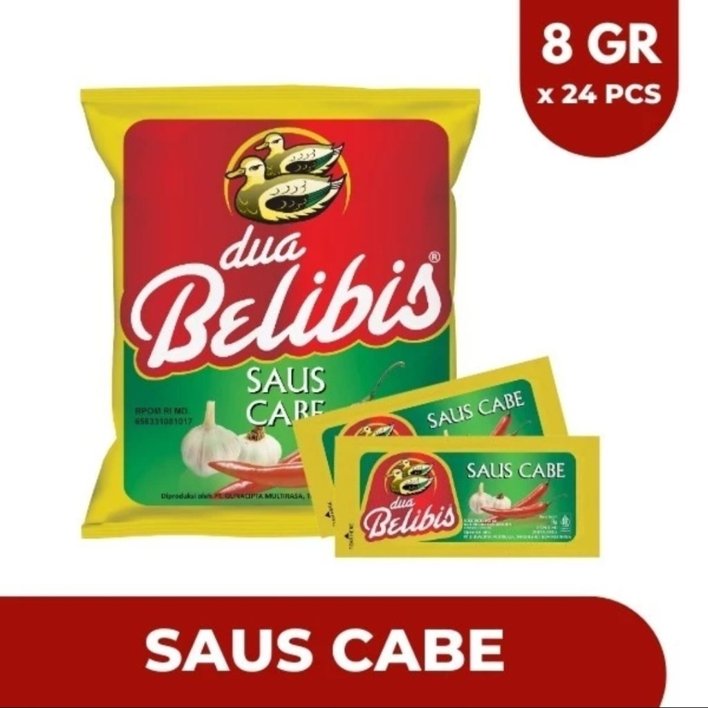 

Saus cabe 8gr isi 24 sachet / saos sambal dua belibis