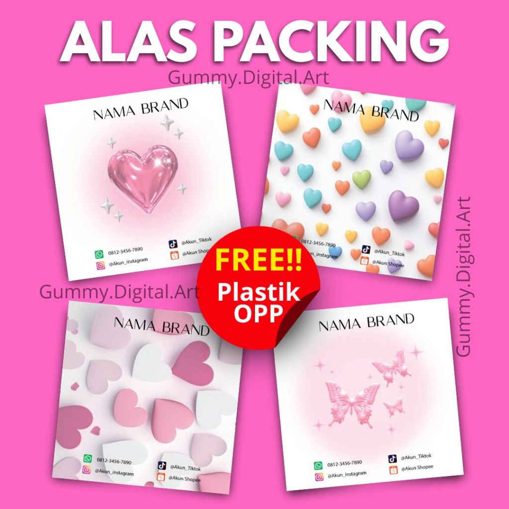

(50 Pcs) Alas Packing | Free Plastik OPP | Free Custom Nama Toko, Medsos Toko | Alas Packaging Kertas Art Paper 260 gsm | Alas Packing Aksesoris Gelang, Kalung, Anting dll, | Anti Meleyot