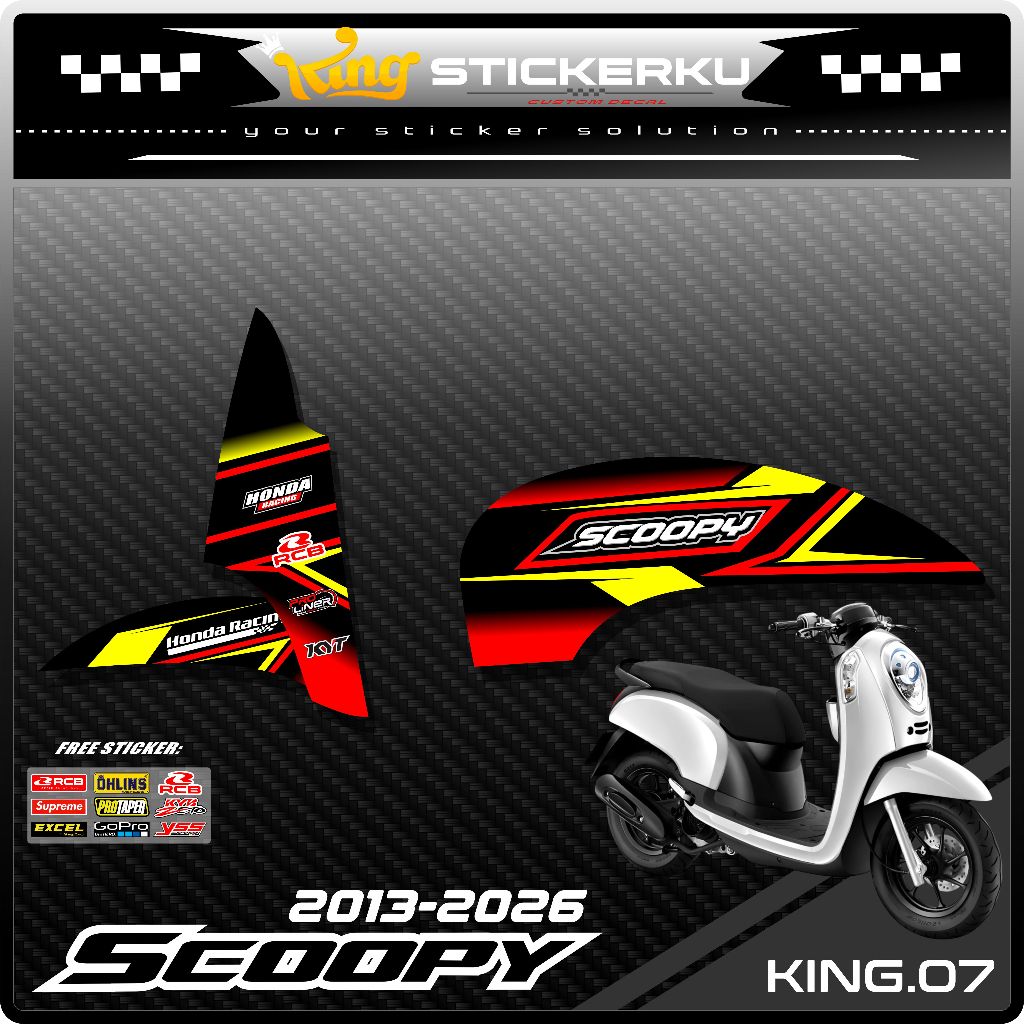Stiker Striping Scoopy 2014/2016 - Sticker Striping Motor Scoopy 2014/2016 Motif Racing. KS.07