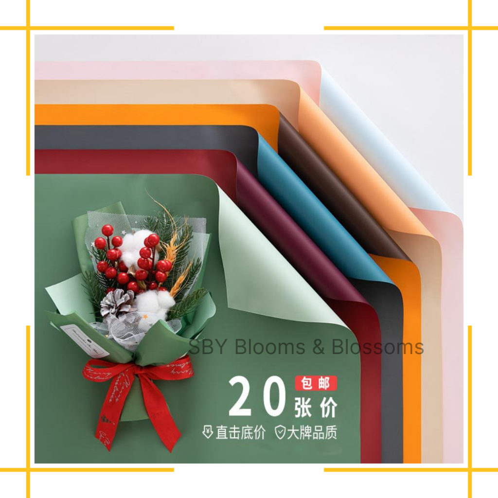 

20 Lembar Kertas Buket Bunga Dua Warna Pastel Polos Flower Wrapping Paper Bi Color Cellophane KB6001