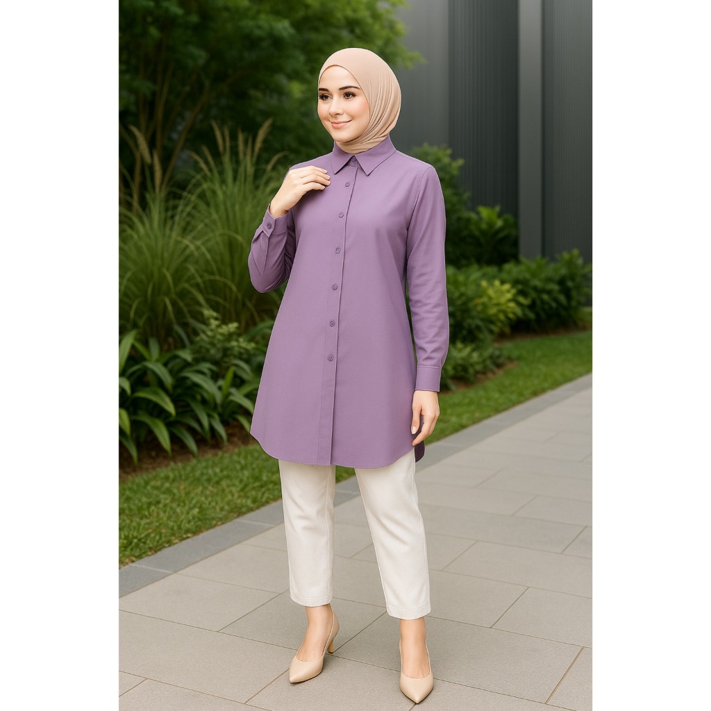 FAVORIT FAIZZWARE - TUNIK POLOS WANITA LENGAN PANJANG VARIASI WARNA TUNIK MUSLIMAH ELEGAN CASUAL