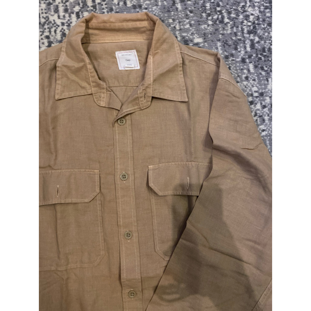 kemeja polos coklat muda gap