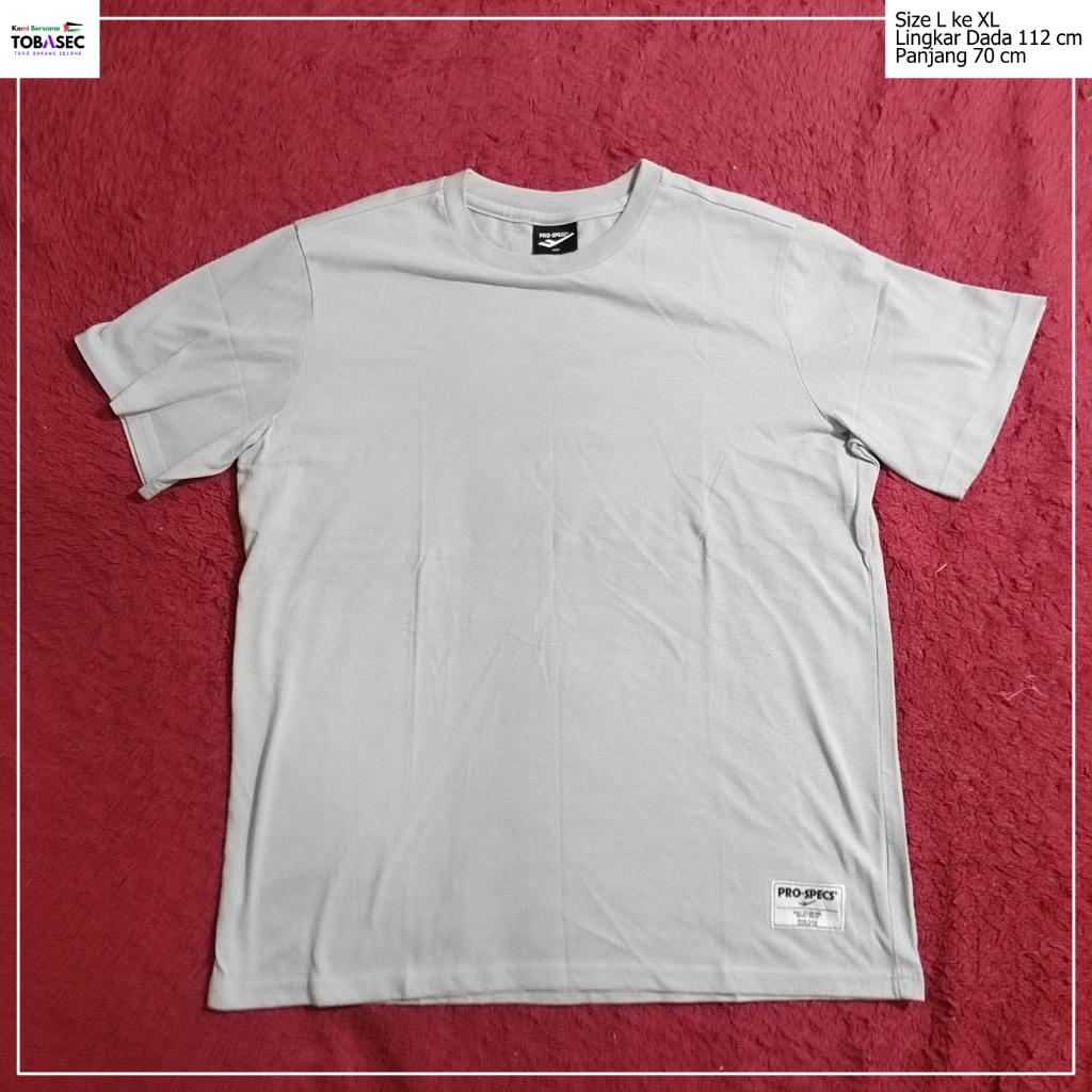Kaos Baju Tshirt Basic Prospecs bahan katun Warna abu sage Size L ke XL