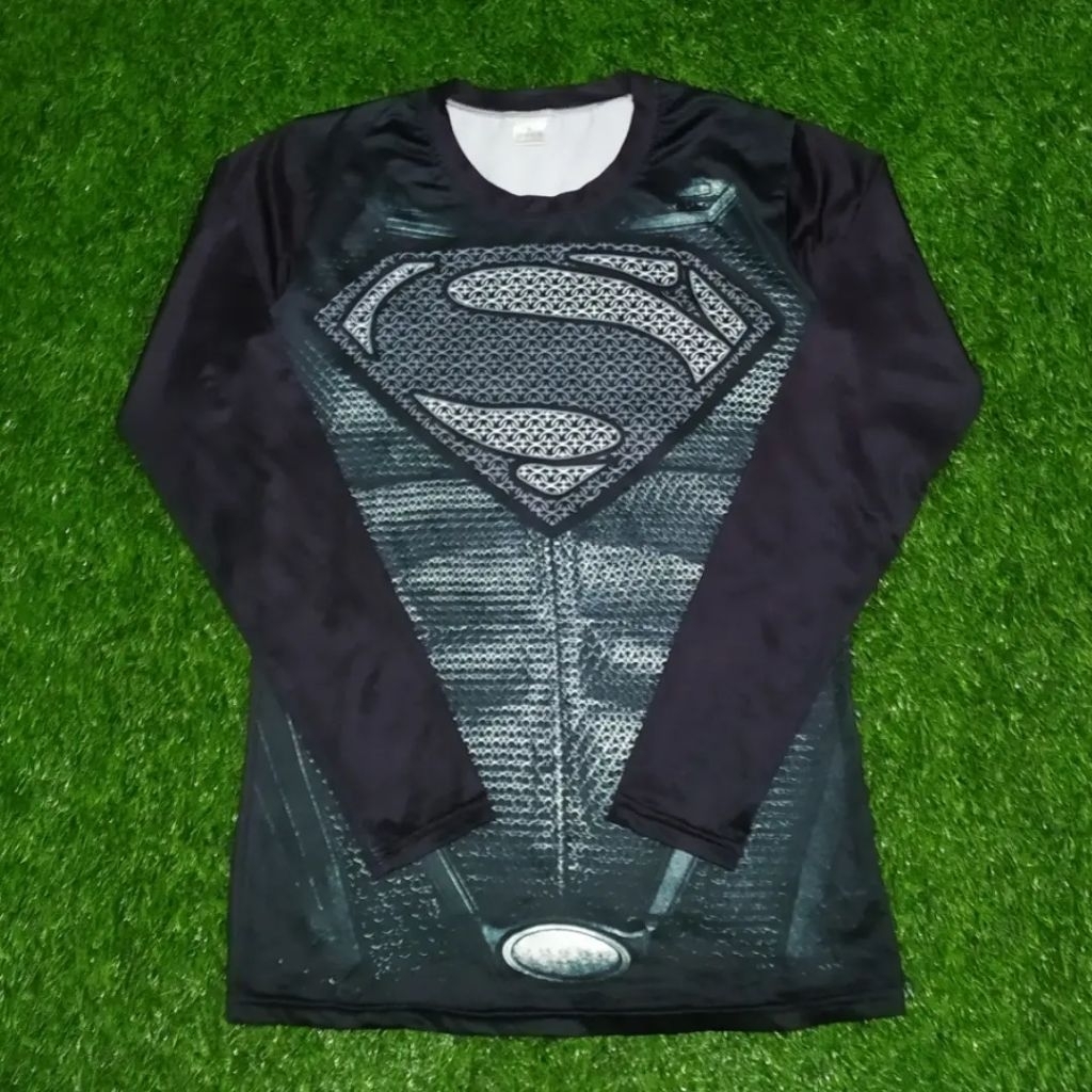KAOS JERSEY MANSET LONGSLEEVE LENGAN PANJANG SUPERMAN SIZE M SECOND