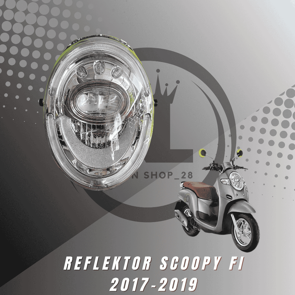 Reflektor/Lampu Depan Honda Scoopy 2017-2019+LED