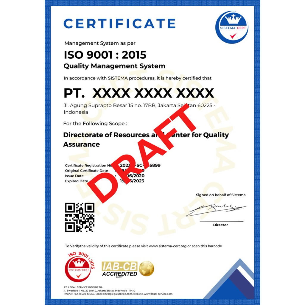 Sertifikat ISO Sistem Manajemen