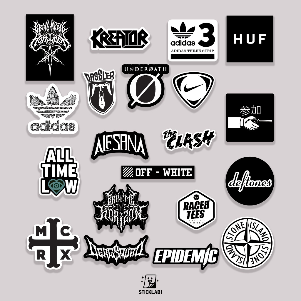 

Sticker Pack HYPE BEAST VOL 10 Aesthetic Vynil Potongan KissCut Tumblr Helm Laptop BLACK & WHITE