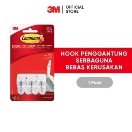 Command 3M Gantungan Small wire hook dengan perekat kuat 17607