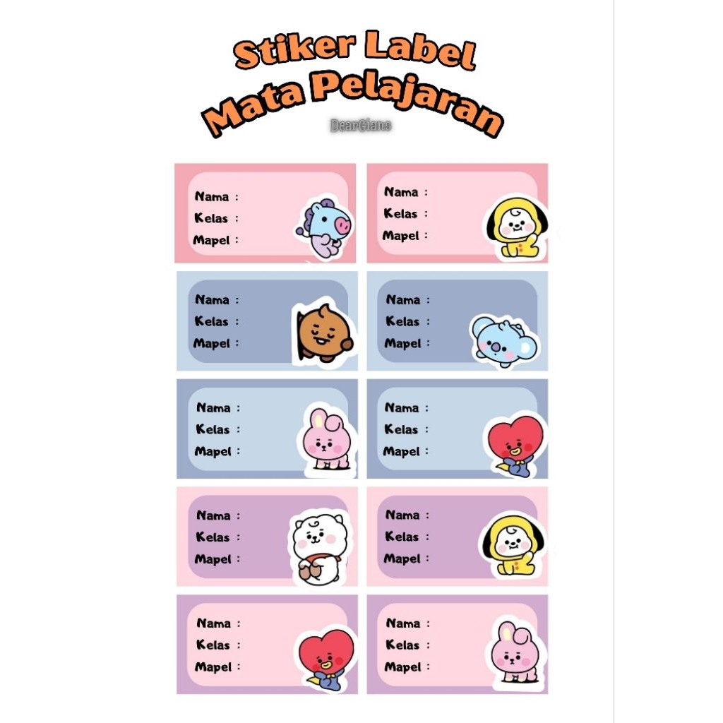 

Stiker Label Buku Custom Nama Anak | Desain Lucu & Bisa Request