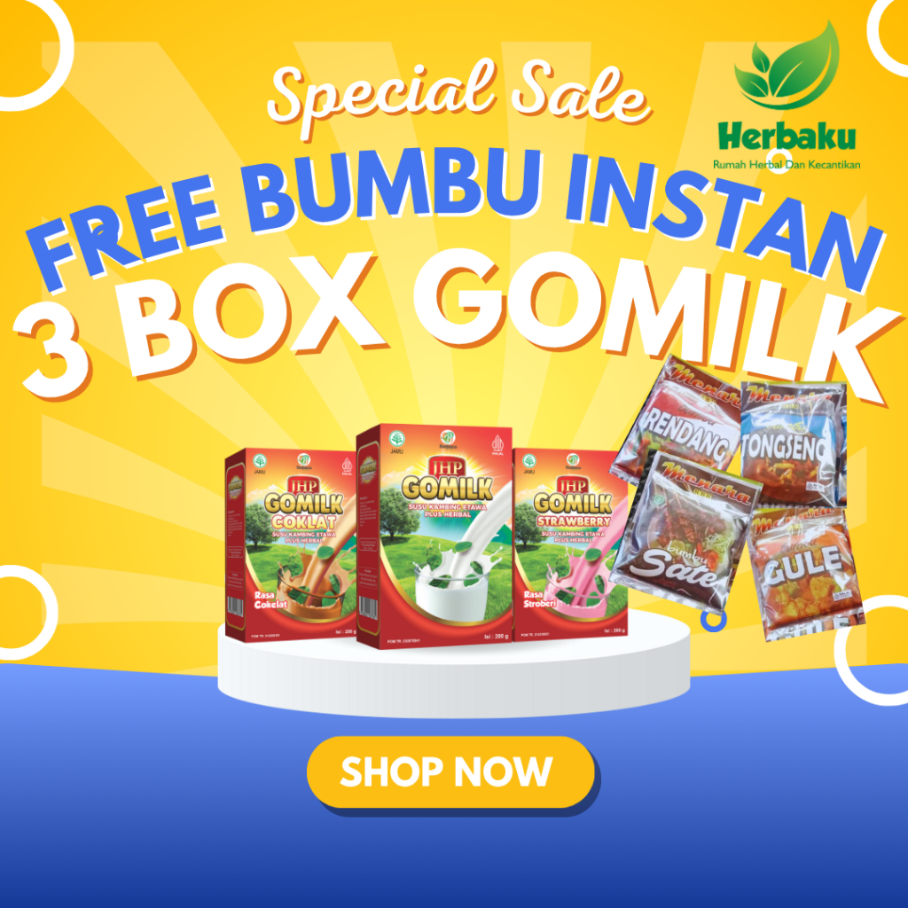 

GOMILK 3 BOX SUSU KAMBING ETAWA HERBAL GRATIS HADIAH HERBAKUSUKOHARJO