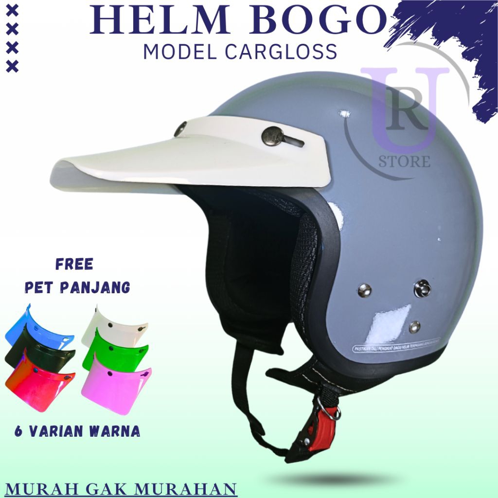 Helm Retro Model CARGLOSS / Helm Bogo Dewasa Warna GORILLA GLOSSY #3 | KUALITAS SNI + PET PANJANG MO