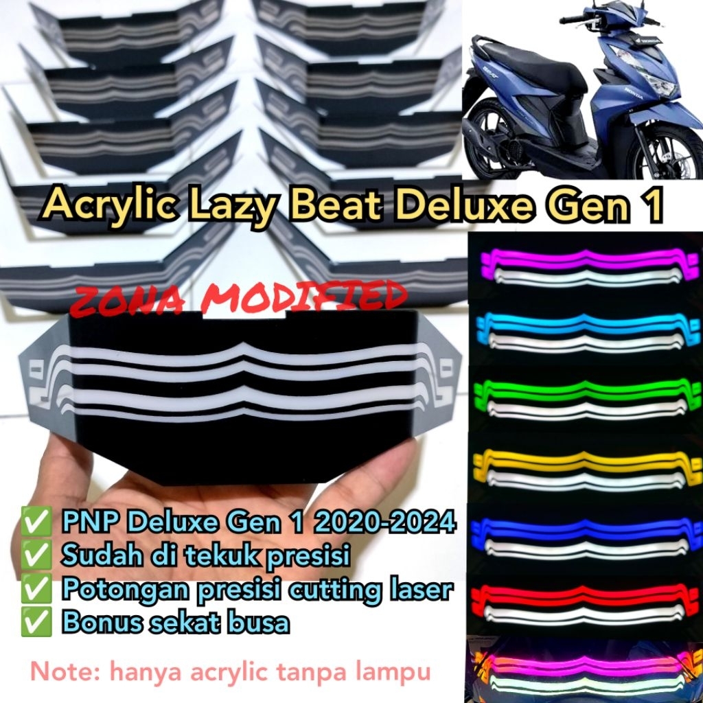 

acrylic akrilik bahan lazy beat deluxe gen 1 2020 2021 2022 2023