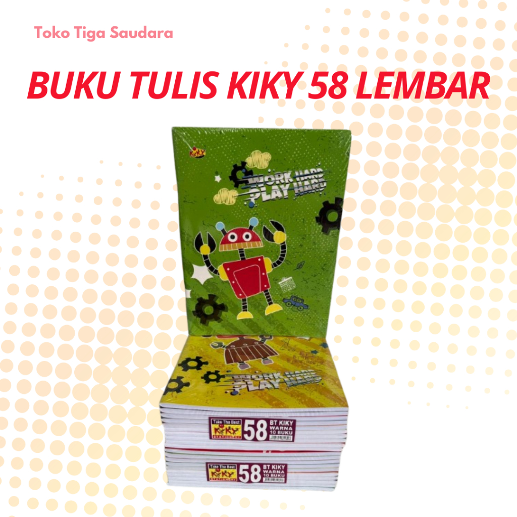 

Buku Tulis KIKY 58 Lembar 1 Pack Isi 10 Buku