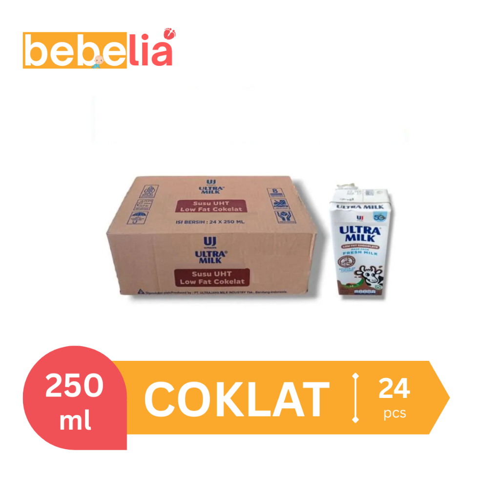 

Ultra Milk Susu UHT Low Fat Coklat 250 ml 1 dus isi 24 pcs