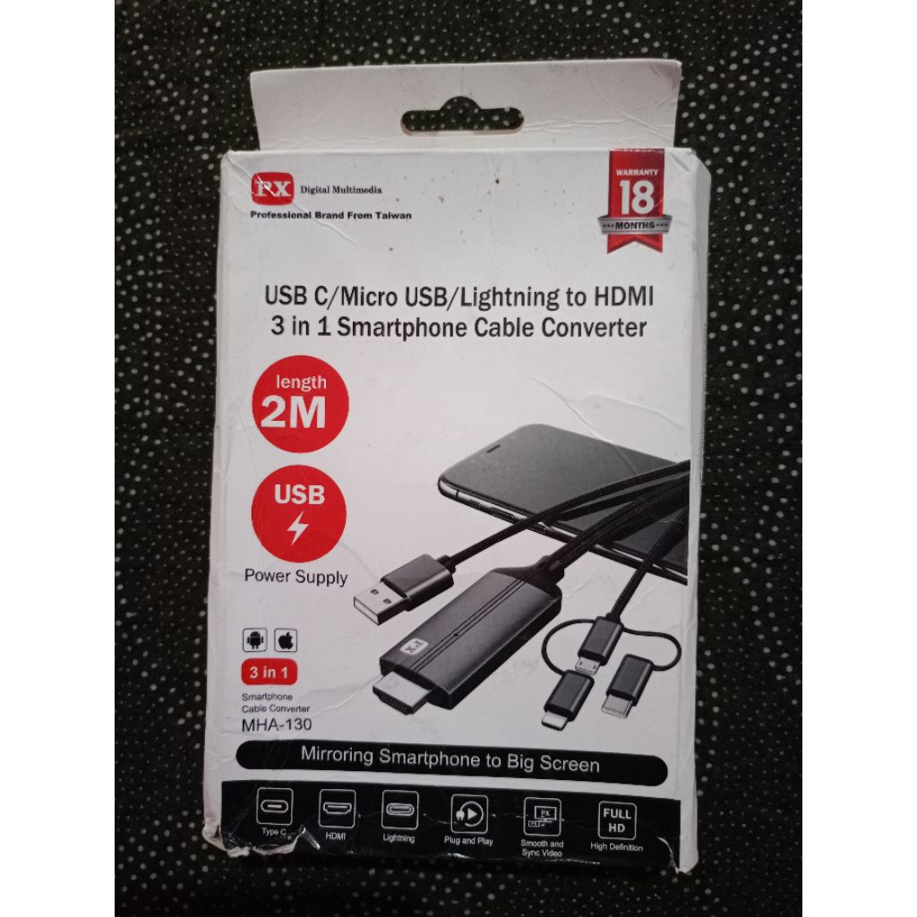 Kabel Mikro USB/Lighting to HDMI 3in1 MEREK PX