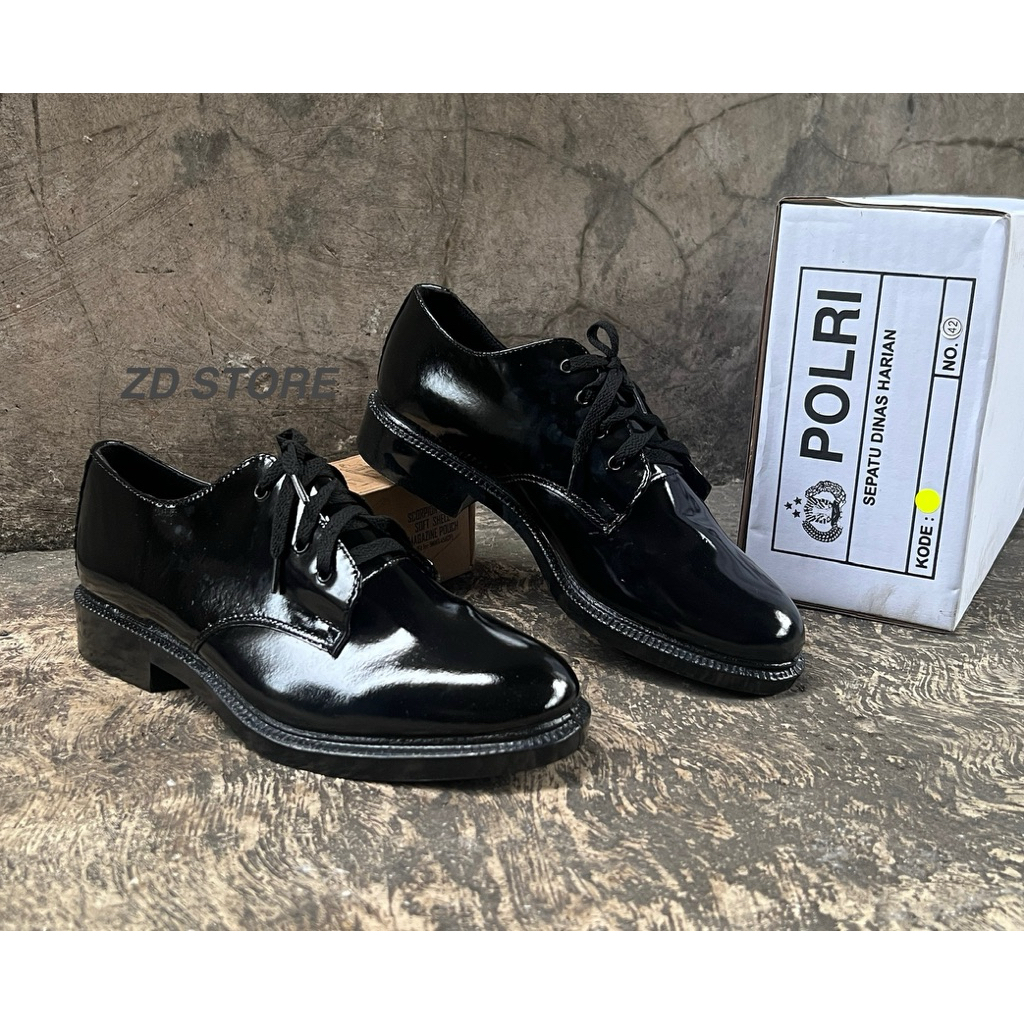 Sepatu PDH POLRI Kilat Pendek/Sepatu PDH Pantopel/Sepatu PDH Laki