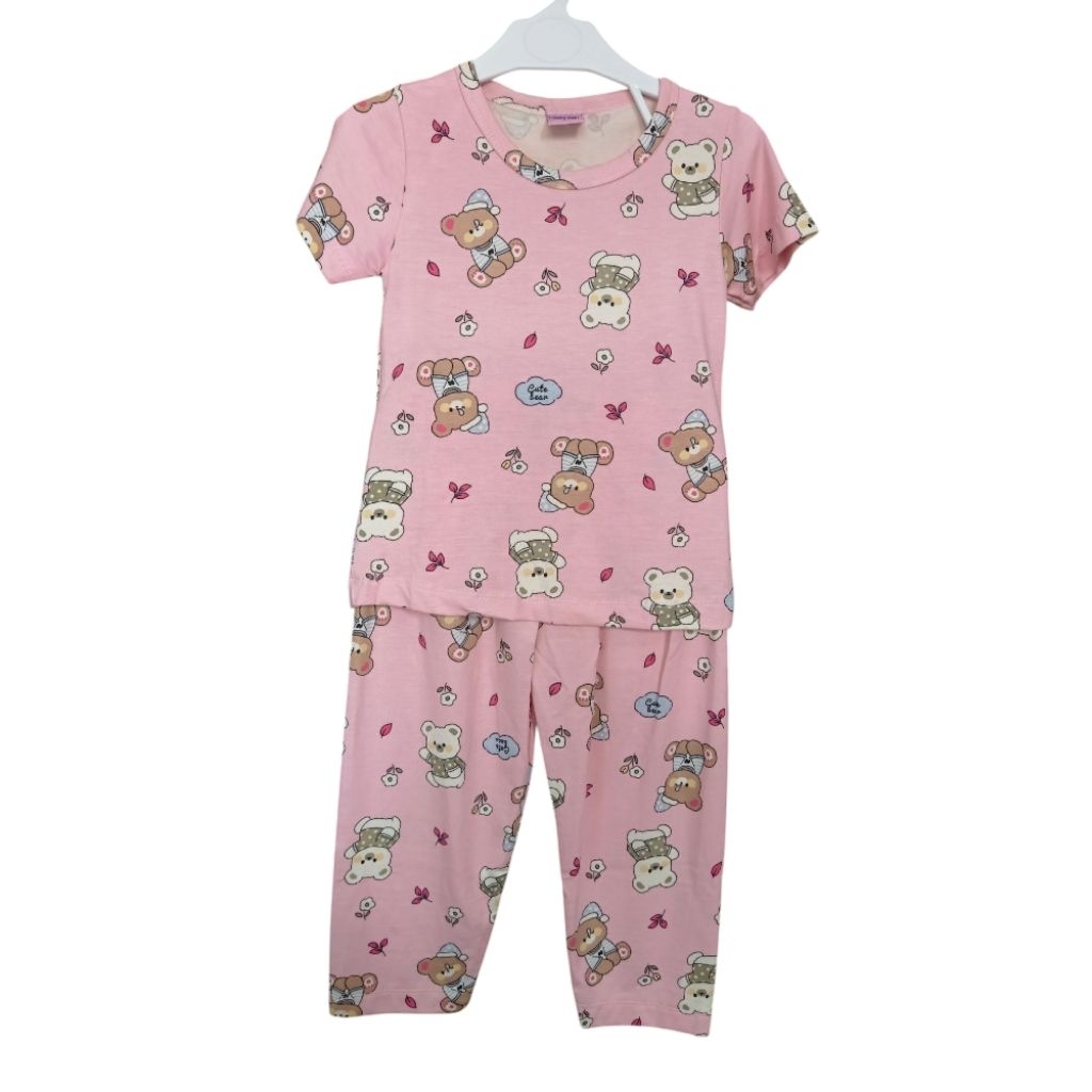 Timmy girl Setelan Baju tidur Motif Cute Bear Anak Perempuan