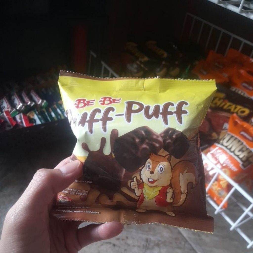 

WAFER BE BE PUFF PUFF WAFER SALUR COKELAT BENTUK KOTAK