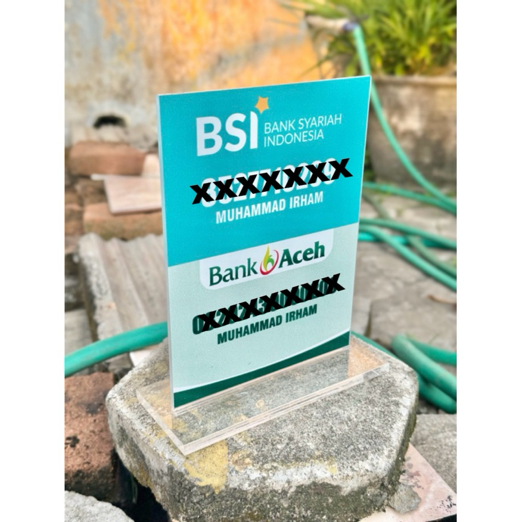 

UKURAN 15x20 AKRILIK REKENING BAHAN TEBAL BISA CUSTOM SEMUA BANK