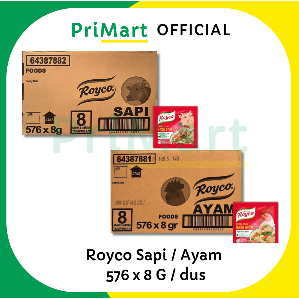 

Royco Ayam / Sapi sachet 576 x 8 G (1 Dus)