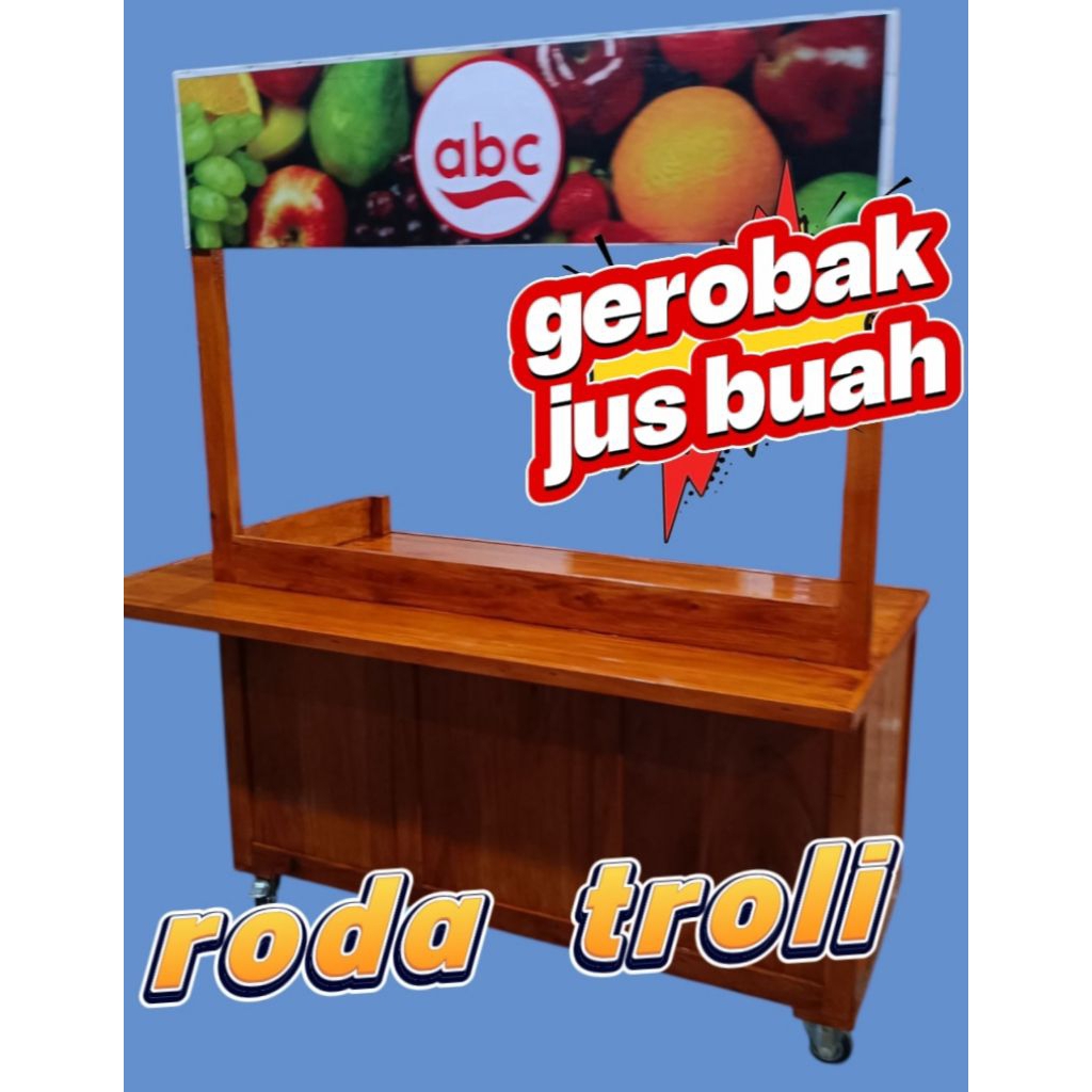 gerobak jus buah roda troli